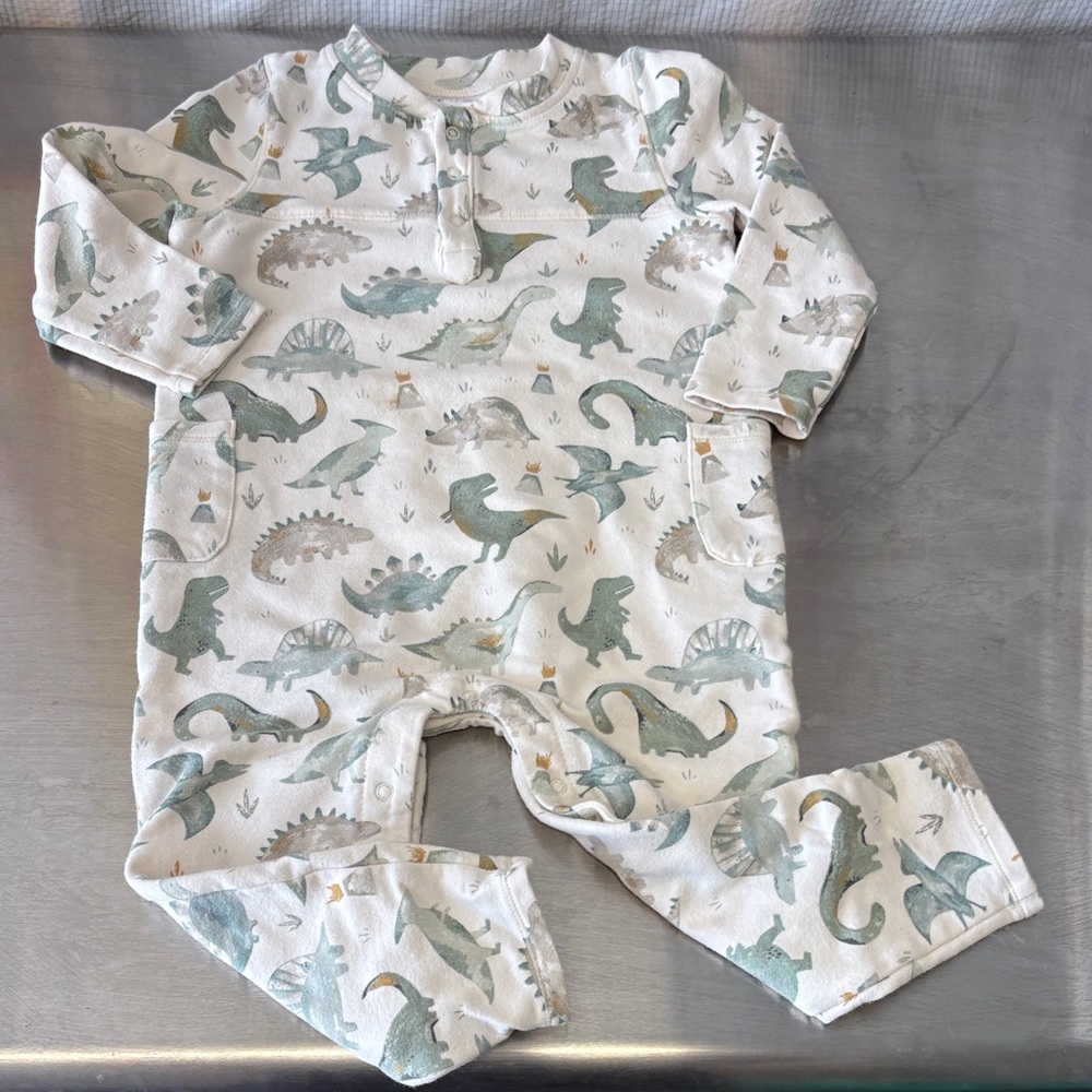 Angel Dear | organic cotton Dinosaur Print one piece | 18-24 months
